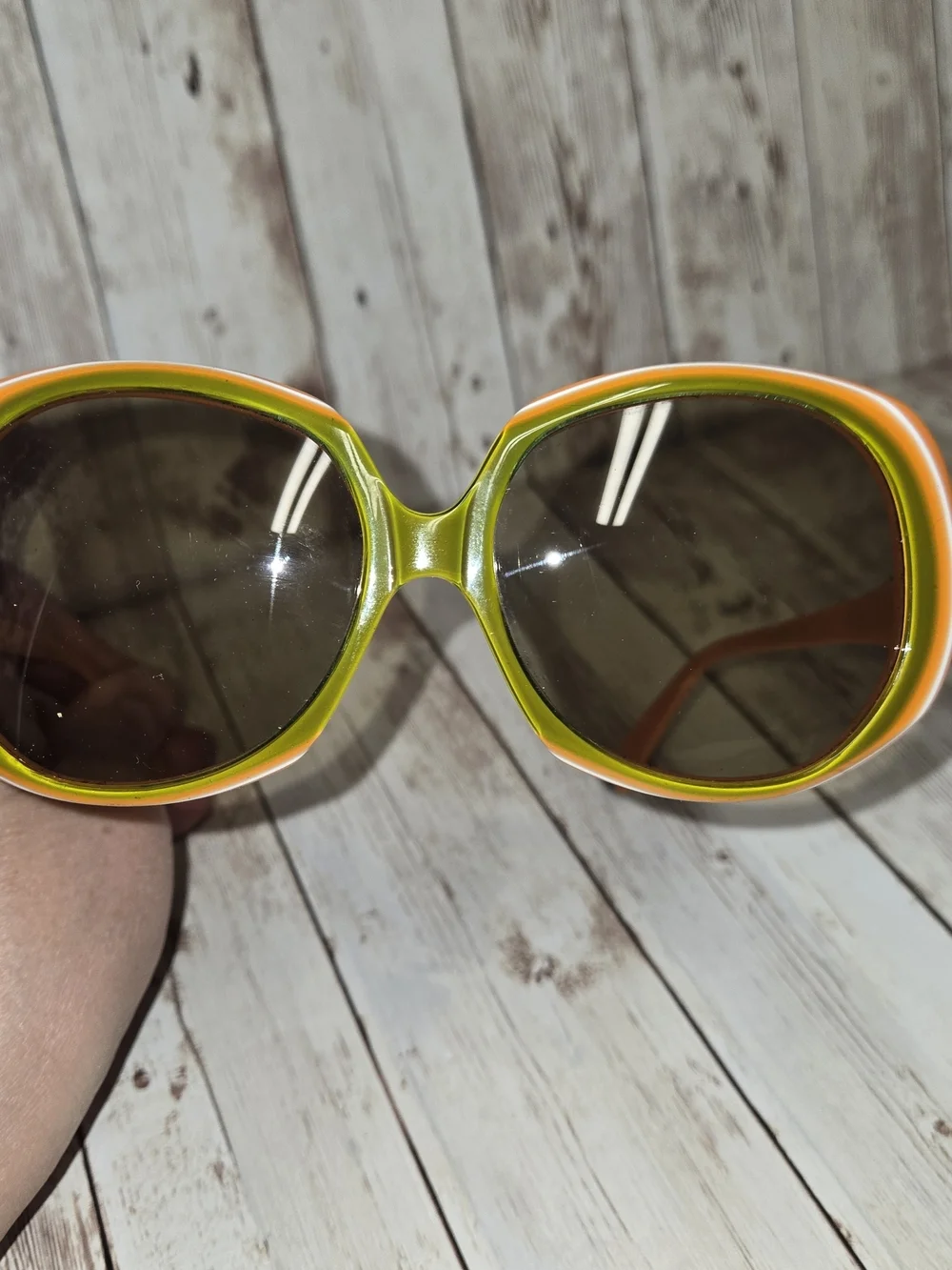 Vintage Rodenstock Bonny 130 Sunglasses Oversized Mod Orange Green Germany